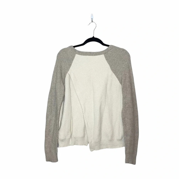 Madewell Province Cream & Tan Cross-back Pullover Knit Sweater Medium Women’s - Picture 7 of 13